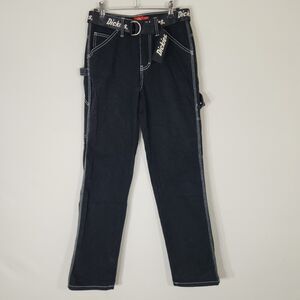 Dickies Juniors Carpenter Pants Size 0/24 Black Relaxed Fit High Rise Skater